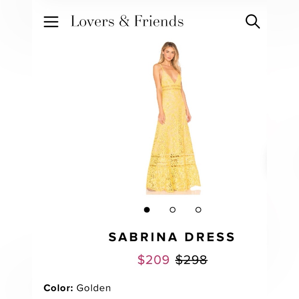 Lovers + Friends Yellow Lace Maxi Sabrina Dress - Picture 10 of 10